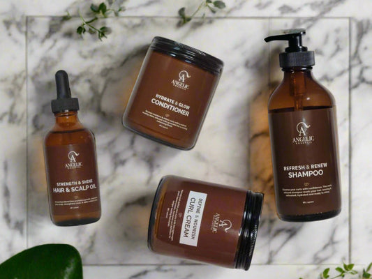 👑 The Halo Bundle – Complete 4-Step Ritual for Curly + Coily Hair