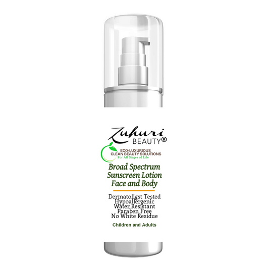 Zuhuri Beauty Broad Spectrum Sunscreen Lotion in SPF 30 and 50