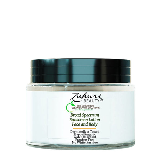 Zuhuri Beauty Broad Spectrum Sunscreen Lotion in SPF 30 and 50